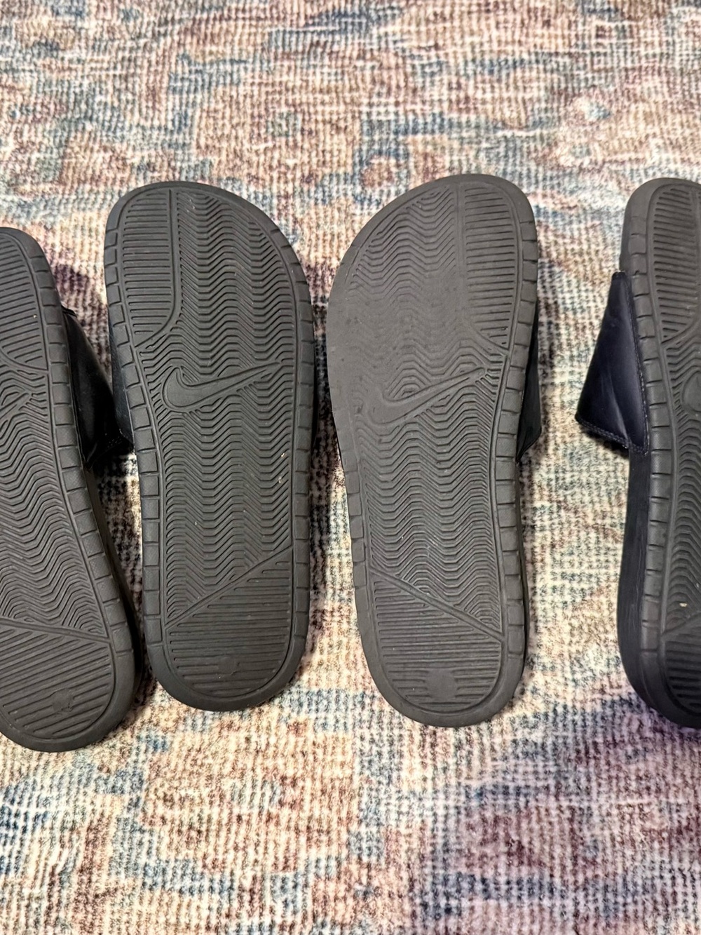 Nike Black Slide Sandals with White and Gold Logos - Picture 4 of 4